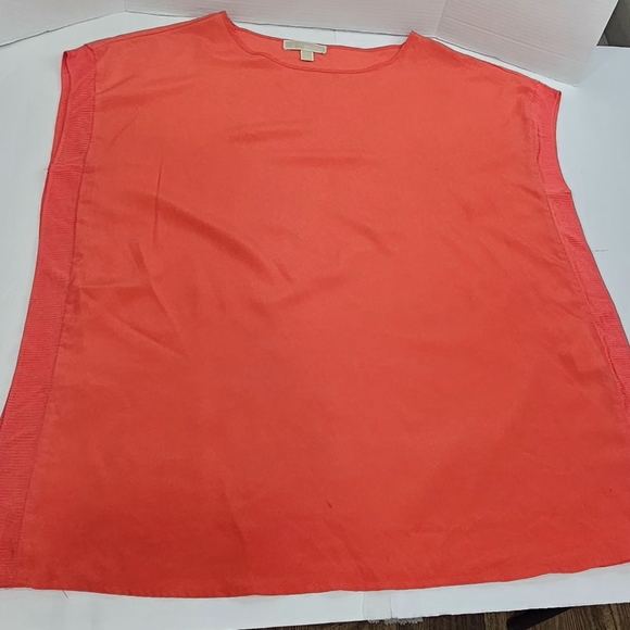 Michael Kors Women's Orange Kaftan Sz L Blouse Top - Picture 6 of 8
